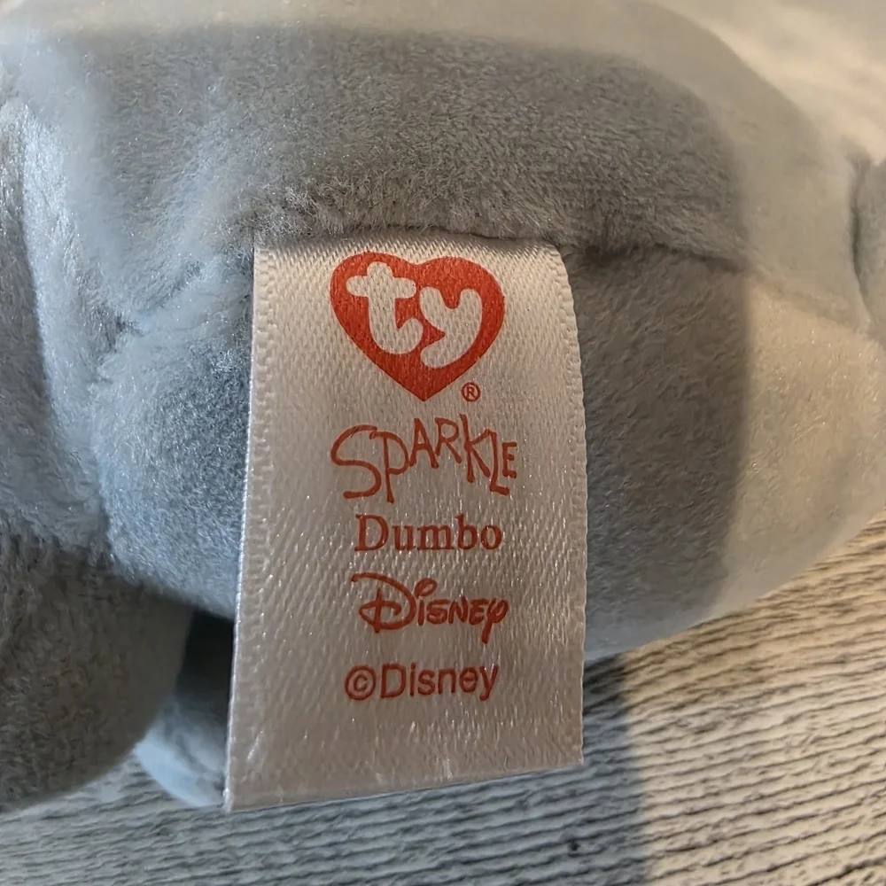 Ty Dumbo Plush Elephant - Soft Blue and Light Pink